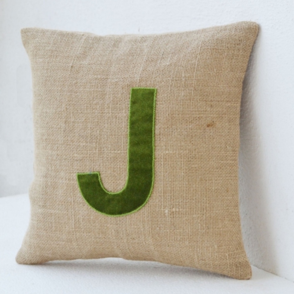 Rustic theme burlap velvet pillow cover